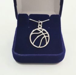 Colar Pingentes Bola  Basquetes Prata 925